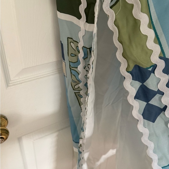 NWT Women's Dalia MacPhee Blue Maxi Sundress Size Large Side Slits - Picture 9 of 12